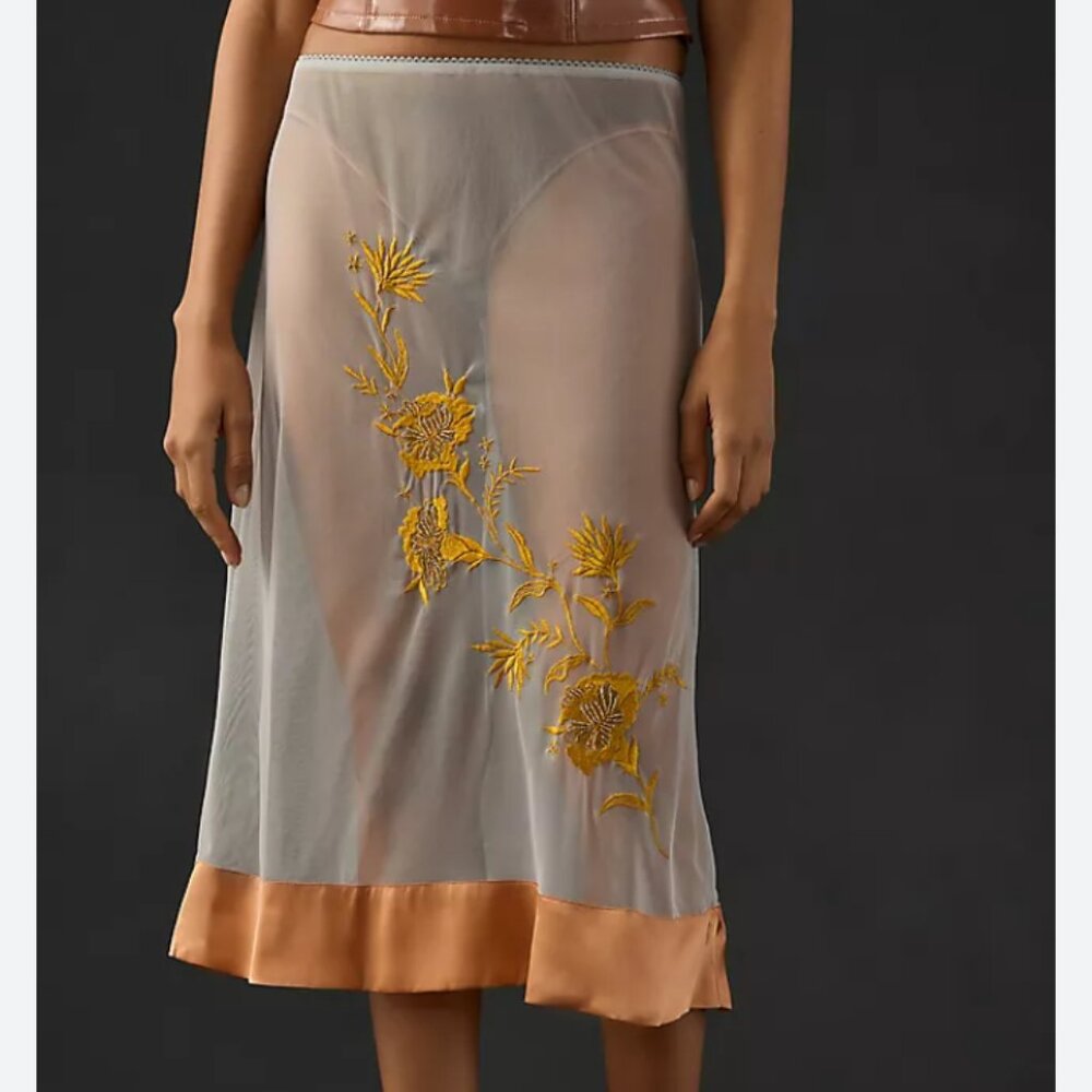 By Anthropologie sheer midi skirt